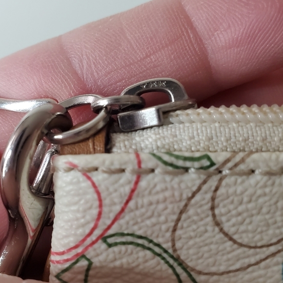 COACH Chelsea Multi-Colored C's Leather Wristlet Wallet Coin Pouch - Picture 10 of 15